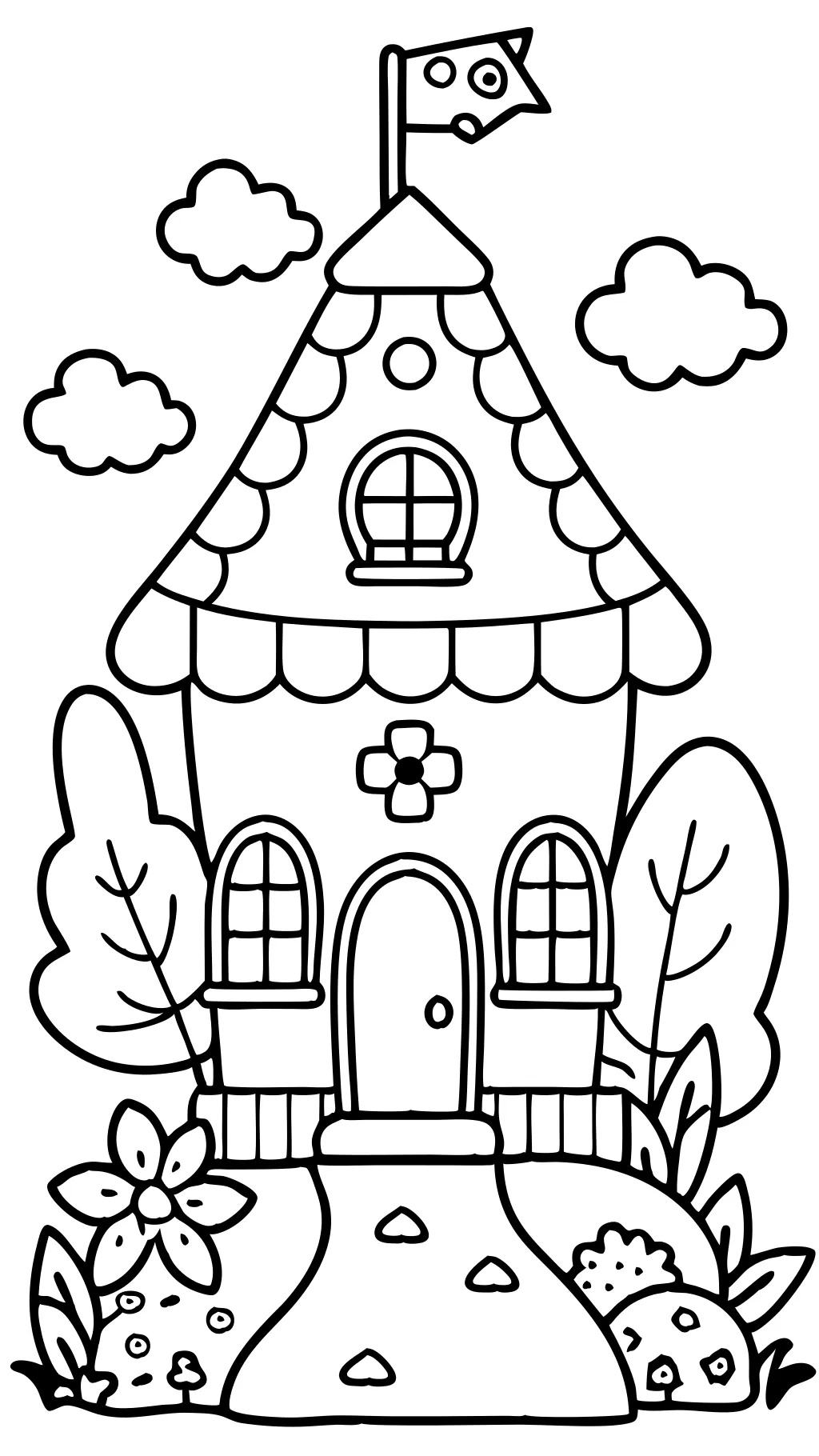 coloriages de maison mignonne